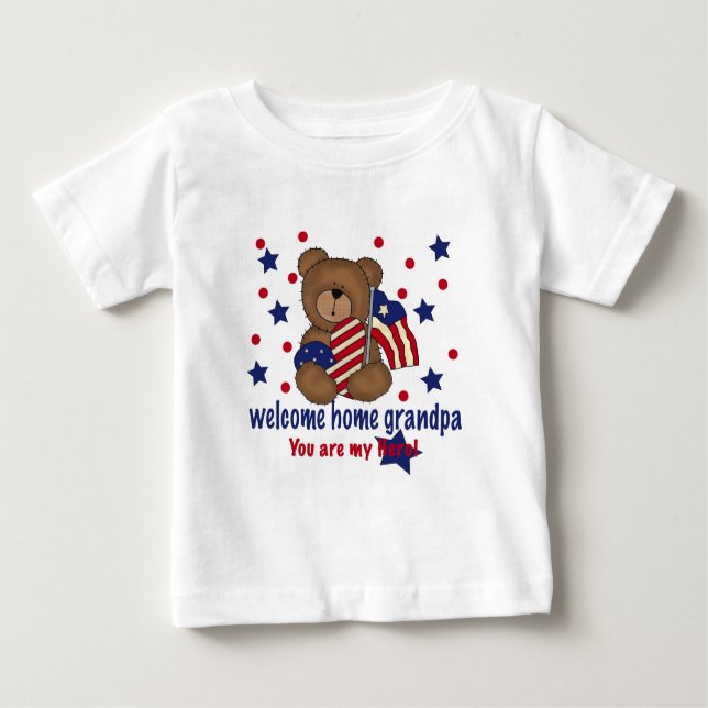 Welcome Home Grandpa Bear Baby T-Shirt (Front)