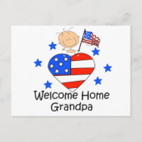 Welcome Home Grandpa Stick Figure Baby