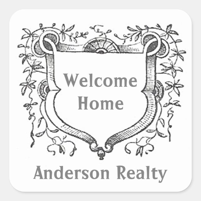 Welcome Home House Buyer Realtor Thank You Square Sticker (Front)