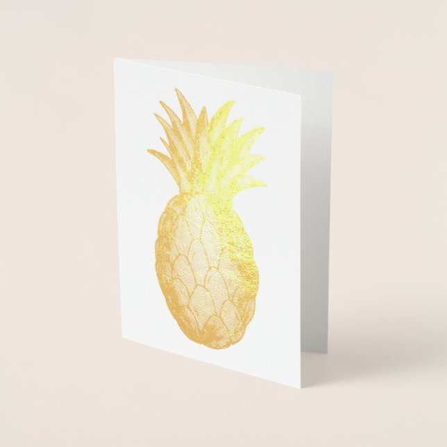 Welcome Home Housewarming Golden Pineapple Foil Card (Front)