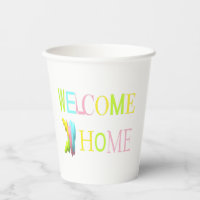 Welcome home in pinks blues yellow lite colours