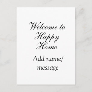Welcome home lake beach house inauguration name  postcard