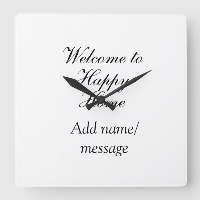 Welcome home lake beach house inauguration name  square wall clock (Front)