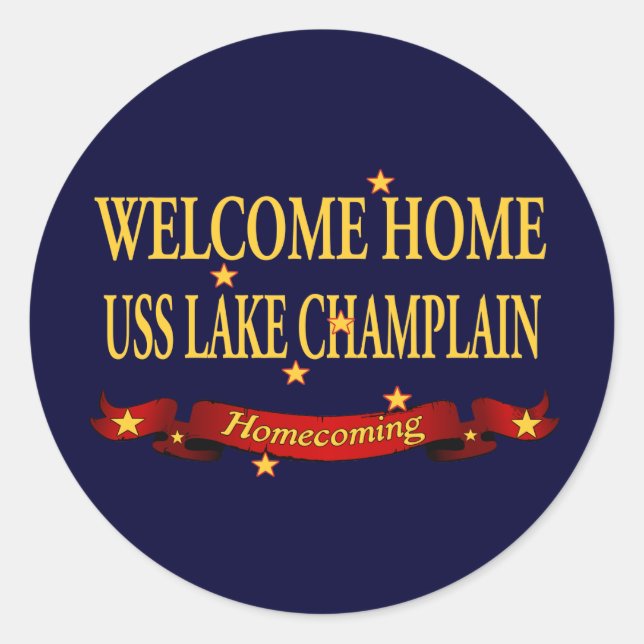 Welcome Home Lake Champlain Classic Round Sticker (Front)
