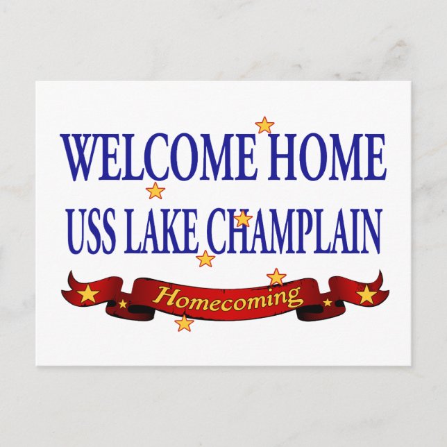 Welcome Home Lake Champlain Postcard (Front)