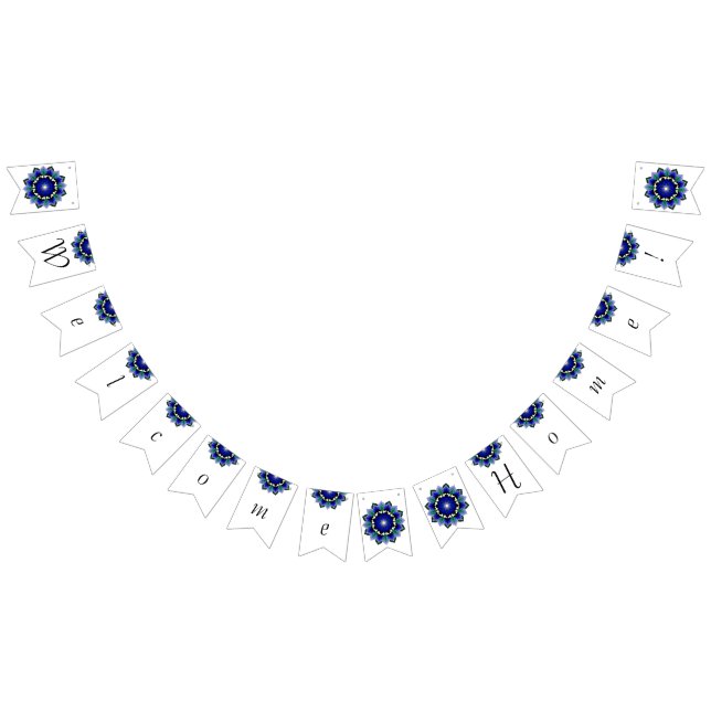 Welcome home! Mandala in dark blue Bunting (All)
