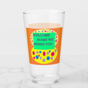 welcome home message on a glass orange green theme