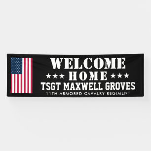 Welcome Home Military Banner with USA Flag