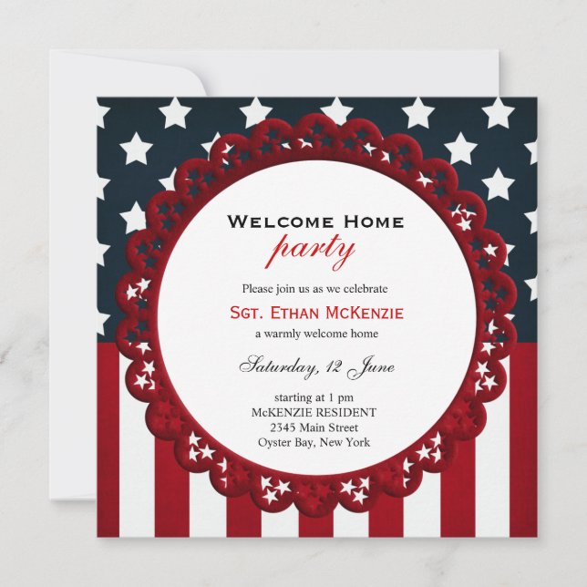 Welcome Home Military Party Invitation (Front)