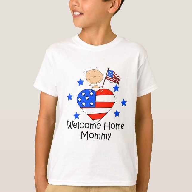 Welcome Home Mummy Stick Figure Baby T-Shirt (Front)