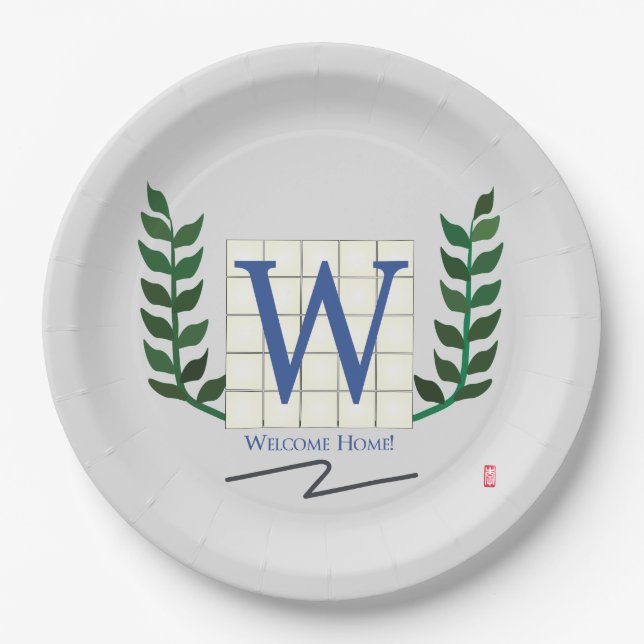 Welcome Home Paper Plate (Front)
