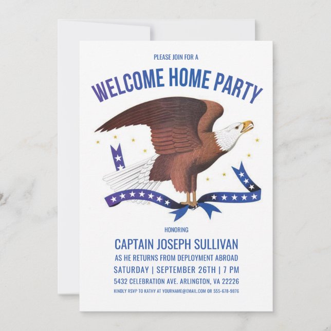 Welcome Home Party Invitation | Military | Eagle (Front)