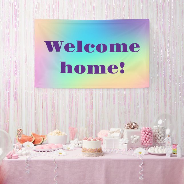 Welcome Home! Pastel Rainbow Banner (Party)