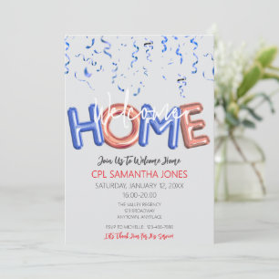 Welcome Home Patriotic Military Hero Party Invitation