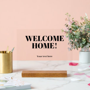 Welcome home personalised acrylic sign