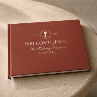 Welcome Home Personalised Family Residence Guest Book