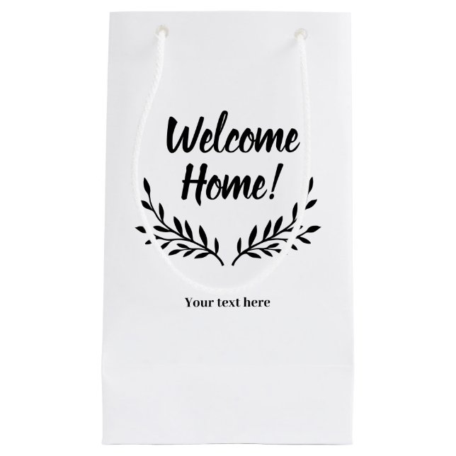 Welcome home personalised gift goodie bags (Front)