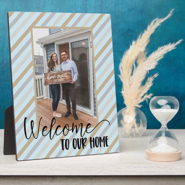 Welcome Home Personalised Photo Plaque (Side)