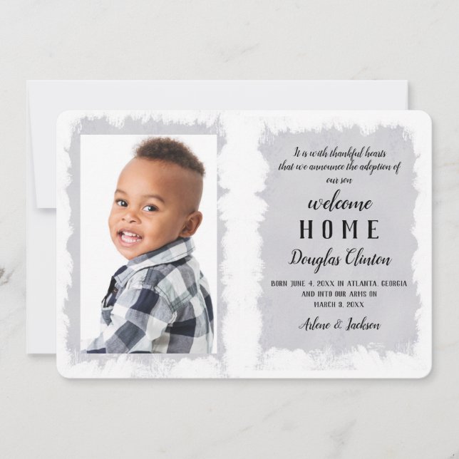 Welcome Home Photo Adoption Announcement (Front)