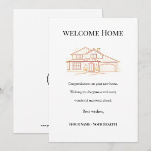 Welcome Home Real Estate Card Elegant Gold