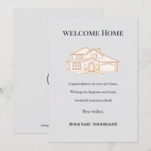 Welcome Home Real Estate Card Elegant Gold