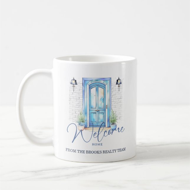 "Welcome Home" Real Estate Client Gift Coffee Mug (Left)