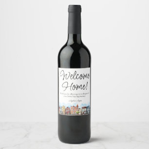 Welcome Home Real Estate Home Closing Gift Wine Label