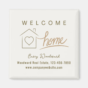Welcome Home Real Estate New Homeowner Minimalist Magnet
