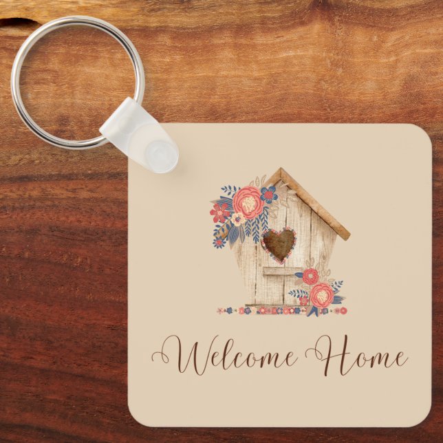 Welcome Home Realtor Congratulations Key Ring (Front)