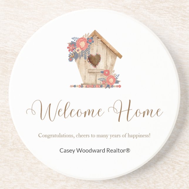 Welcome Home Realtor Personalised Coaster (Front)