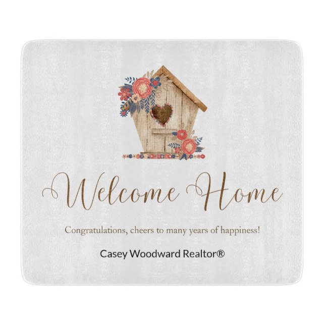 Welcome Home Realtor Personalised Cutting Board (Front)