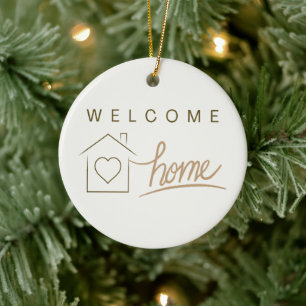 Welcome Home Realtor Simple Minimalist Home Decor  Ceramic Tree Decoration