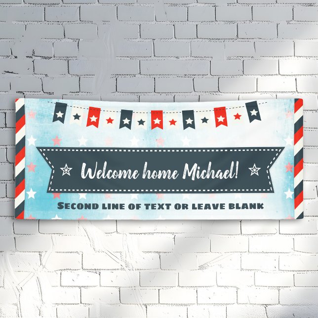 Welcome Home Red white and Blue Stars and Stripes Banner (Creator Uploaded)