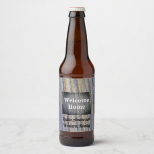 Welcome Home Rustic Realtor Client New Homeowners Beer Bottle Label