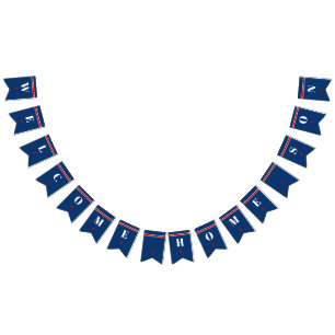 Welcome Home Son Nautical Anchor Stripes Bunting