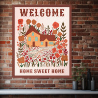 WELCOME HOME SWEET HOME Farmhouse Flowers CUSTOM