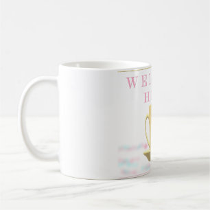 WELCOME HOME TEACUP DESIGN IN PASTEL COLORS COFFEE MUG