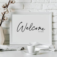Welcome Home Unique Elegant Handwritten Ink Script