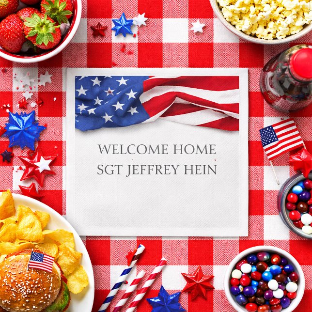 Welcome Home USA Flag Military Party Napkin (Creator Uploaded)