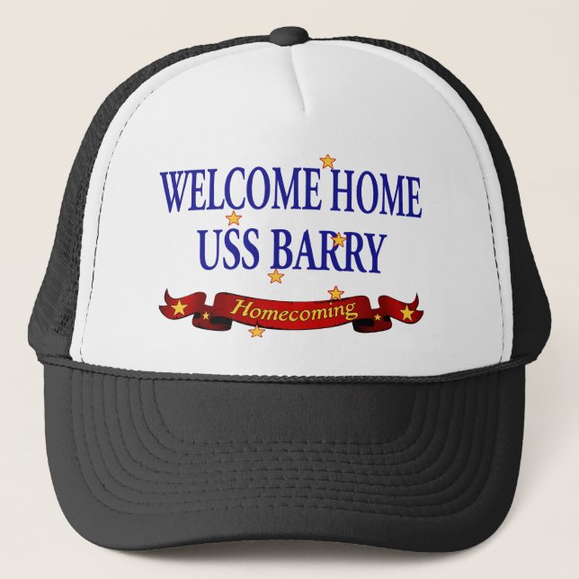 Welcome Home USS Barry Trucker Hat (Front)
