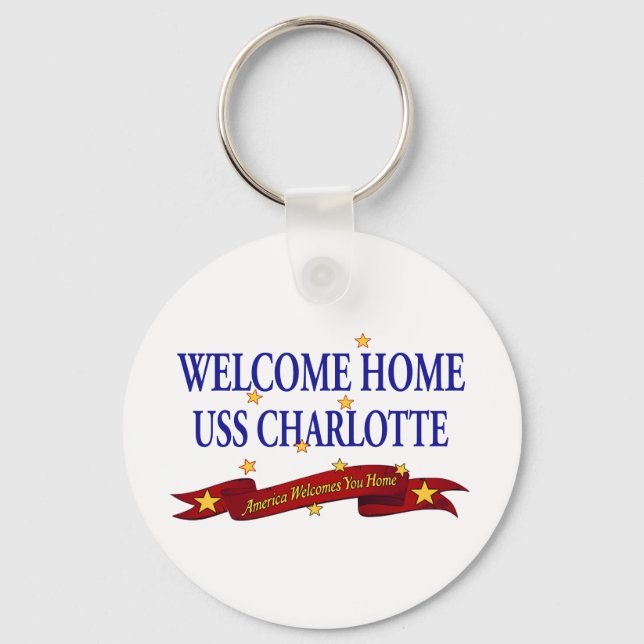 Welcome Home USS Charlotte Key Ring (Front)
