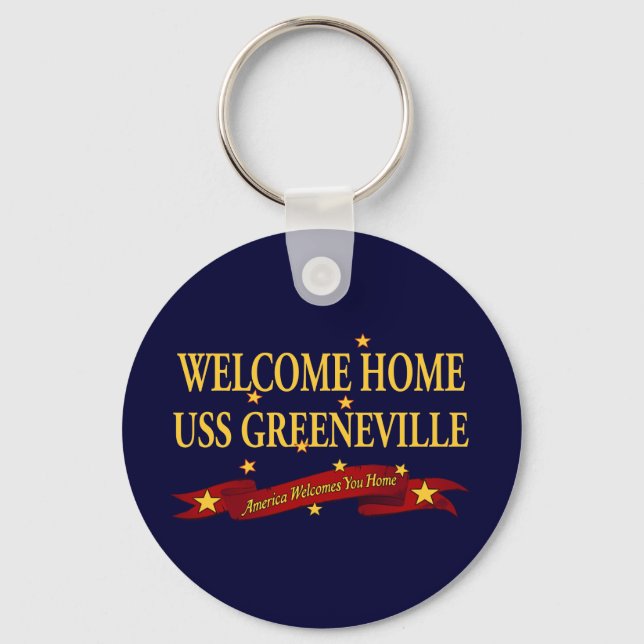 Welcome Home USS Greeneville Key Ring (Front)