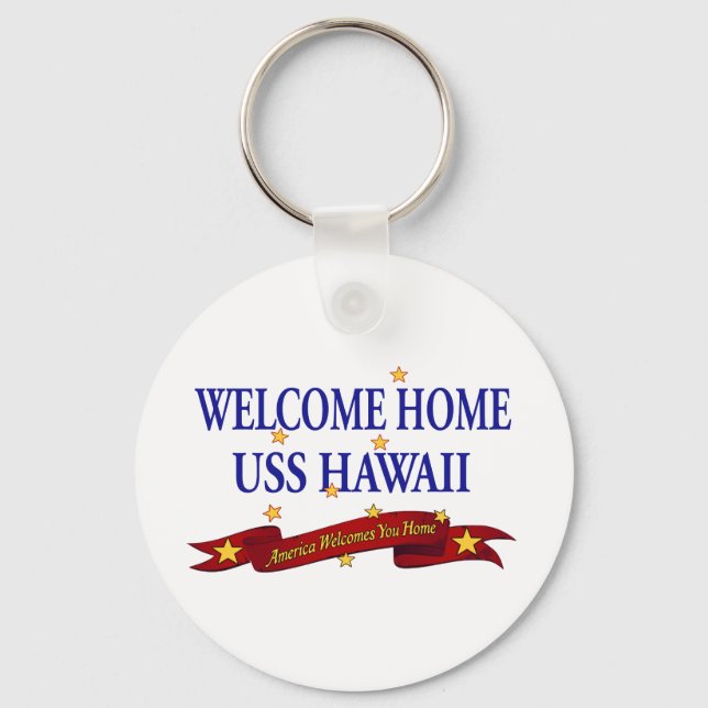 Welcome Home USS Hawaii Key Ring (Front)