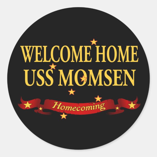 Welcome Home USS Momsen Classic Round Sticker (Front)