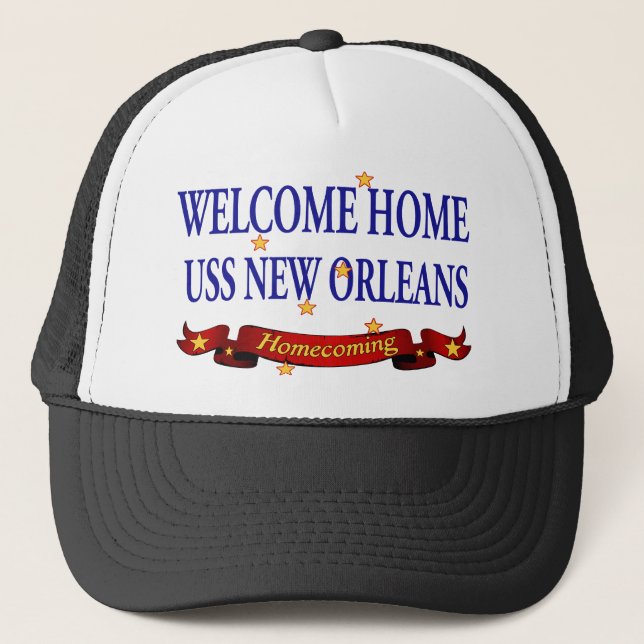 Welcome Home USS New Orleans Trucker Hat (Front)