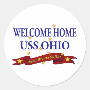 Welcome Home USS Ohio Classic Round Sticker