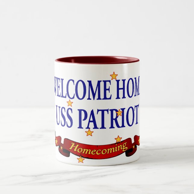 Welcome Home USS Patriot Two-Tone Coffee Mug (Center)