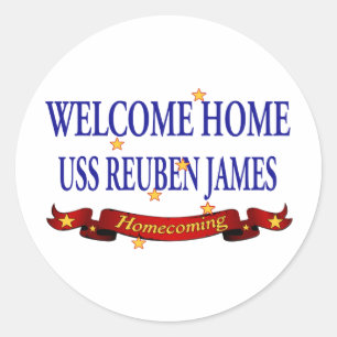 Welcome Home USS Reuben James Classic Round Sticker