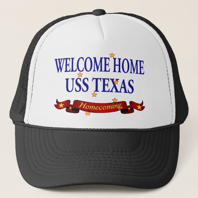 Welcome Home USS Texas Trucker Hat (Front)