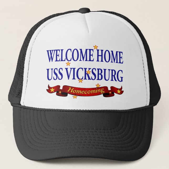 Welcome Home USS Vicksburg Trucker Hat (Front)